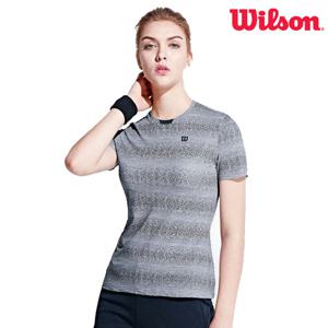 윌슨 여성 반팔티셔츠 3286 그레이 단체티 테니스복