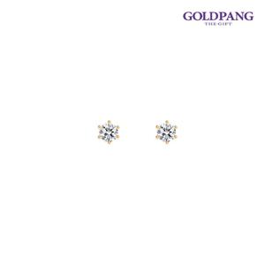 골드팡 14k 더블엑셀런트 큐빅 귀걸이 2mm