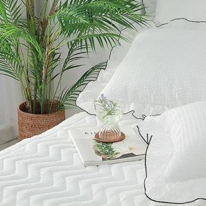 [단잠]  화이트 샤베트 시어서커 프릴 여름 누빔패드-SS