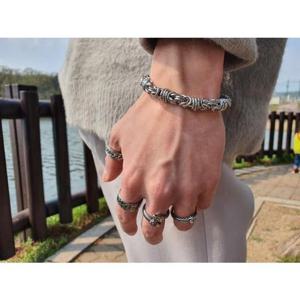 [노블른] 써지컬 서지컬 스틸 남자 크롬 디자인 팔찌