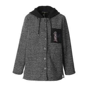 [몬테밀라노]울 체크 숏 후드 코트 MK412C1926