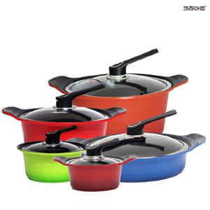 키친아트 키친아트 S100G 통주물 세라믹코팅 냄비세트 5종 (편18+양16+24+곰28+전28)