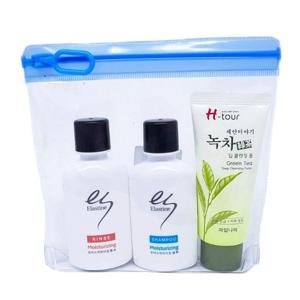 엄지척 선물용 여행용 엘라스틴 샴푸 린스 녹차폼클렌징 3종