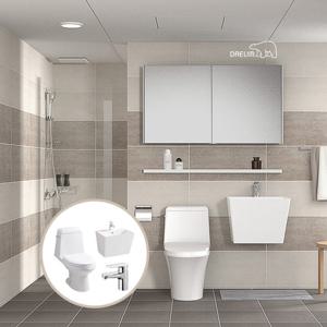 대림바스(본사직영) 대림 바스&키친 멜로우데이지 거실욕실(슬라이딩장) + 안방욕실 부분(양변기/세면기/수전)