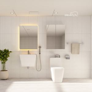 대림바스(본사직영) [비데증정]코지스퀘어 LED사각거울 거울장 소형욕실 리모델링(2024년형)