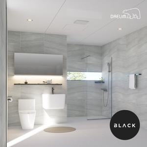 대림바스(본사직영) 대림바스 하이엔드 블랙 포세린 토르 LED 와이드플랩장 거실욕실 리모델링