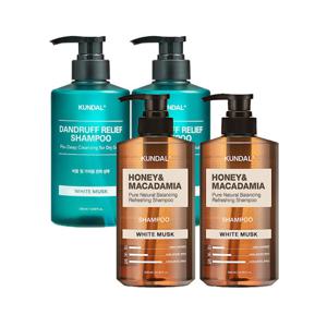 쿤달 쿤달 네이처 샴푸 화이트머스크 500ml x2개+프로클린 비듬샴푸 화이트머스크 500ml x2개