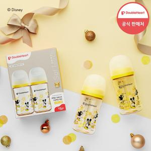 [더블하트] 3세대 디즈니젖병 240ml 미키 클래식 트윈팩(젖병2개/노꼭지)