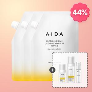 [투비리본PICK]프로폴리스 바이옴 진정 앰플 토너 리필 대용량 350ml 3EA(+버블공병 2개+미스트공병 1개)