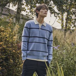 [라코스테 공식] 남성 립조직 럭비 스웨터 폴로셔츠 AH405E-55N HBP