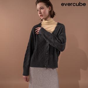 [비밀상점]에바큐브 25FW 캐시미어 100 케이블 볼포인트 가디건