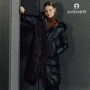 [방송중에만 10만원 세일] 아이그너 25FW 후드 트리밍 덕다운 롱 코트