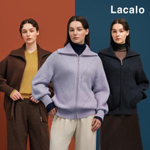 [Lacalo] 라칼로 25FW 메리노울100 하찌 니트 집업재킷 1종