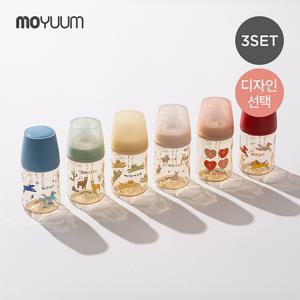 [모윰] 3세대 PPSU 노꼭지 올인원 젖병 170ml 트리플팩 - 디자인선택