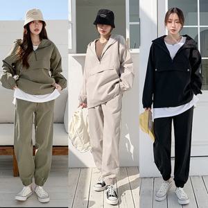 ★가을BEST특가★ [상하의세트] 바스락 오버핏 아노락 조거 긴바지 세트 / 당일출고