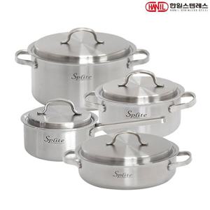[BJ] 한일스텐레스 스플릿 인덕션 통5중 304스텐 냄비세트 4종A 편16+양18+양24+전24