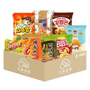 종합 과자 M1호 16봉입 (새우깡+먹태깡+포테토칩+빵부장소금빵+사또밥+홈런볼+쌀로별+꼬깔콘군옥수수맛 각