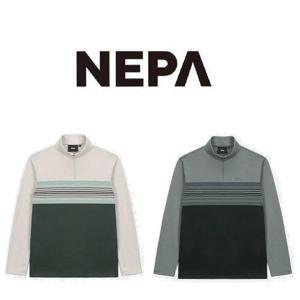 [네파]남성 스트라이프 패턴 기모 집업티셔츠_7K75413_BP