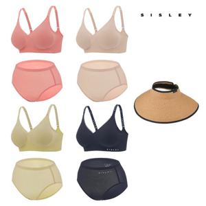 [10%할인][시슬리(SISLEY)]25SS 3D 실리콘 퓨징 프리컷 브라팬티4세트+ 썬바이저모자