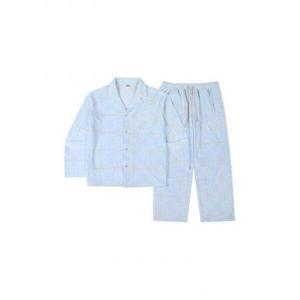 [휠라 언더웨어][휠라] 극세사 체크나염 남성 수면파자마 세트 (FI4PJF6643M_LBU)