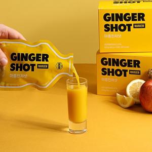 [다신샵] 국내산 생강 27g 버닝부스터 마름 진저샷 50ml 1박스(10포) / 슈가프리 생강즙 진액 면역력