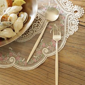 [명성유기] 방짜유기 luna 양식기 디저트스푼+포크세트