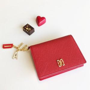 갤러리아_DCWA2E002R2 닥스 [ERIN] 레드 컷팅로고 카드지갑