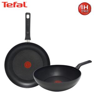 [신상!테팔!] 인덕션 스틸그레이 프라이팬 28cm+웍 28