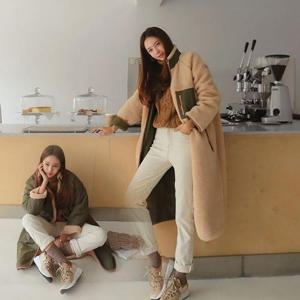 [OFK9L889]남여공용 리버서블 롱 후리스 커플 루즈핏