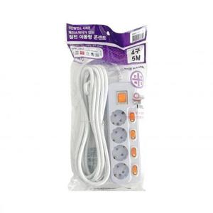 [VCJ74O69]현대 멀티탭 개별 소모품 4구 5M HMP-45(1개)