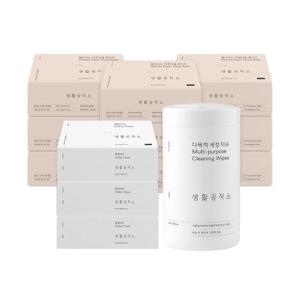 [생활공작소[★적립금 사용가능★/집들이 선물 필수set]키친타올 9팩+팝업티슈 3팩+다목적 세정티슈 150매