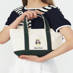헤지스 액세서리 그린 퍼피자수 면 토트백  (HJWA5E311E3)