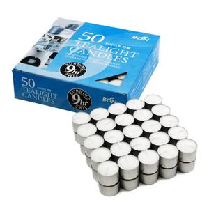 [홈앤하우스] 티라이트 50개 멀티팩 9시간연소 BON Candle 무향 흰색 양초