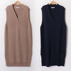 여성의류 PE 울브이넥트임롱베스트(B312H010) 빅사이즈