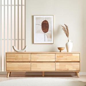 (착불) 클로이 1500 2단 서랍 고무나무 원목 거실장 티비 장식 거실 서랍장 선반 정리