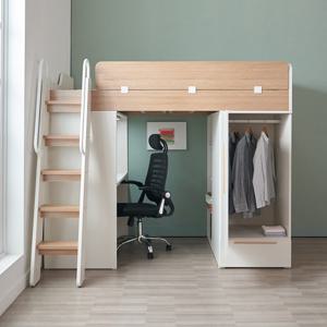폴라 하우스 수퍼싱글 벙커침대 프레임 사다리 책상책장옷장형 본넬매트12T SS[무료배송]