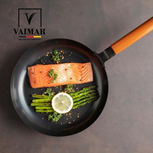 [Vaimar] 바이마르 불소수지코팅 우드손잡이 블랙빈 IH 스텐 후라이팬 28cm