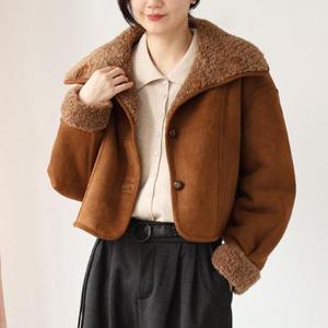 [웬디즈갤러리]리버시블 양털 스웨이드 자켓 /뽀글이 무스탕 아우터 TJK101