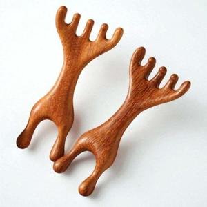 [오너클랜]인기상품 우드 더블 헤드 괄사빗 얼굴 지압 괄사 두피 바디 마사지 [WFJBMKF_251104]