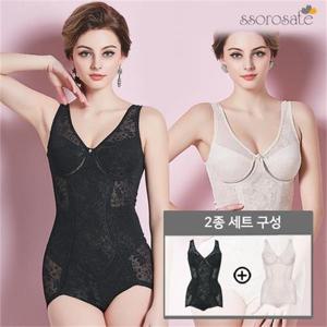 [쏘로사떼]투버튼인견문직올인원 2종 보정속옷 올인원속옷 바디쉐이퍼 똥배 뱃살보정