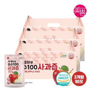 미쁨생활건강 딱좋아 순수100 국내산 사과즙 90ml 3박스 (총 90포)