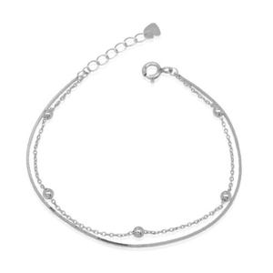 [골드모아] 실버 스네이크볼 두줄 팔찌