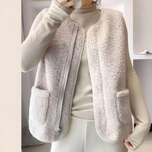 여성 양털 조끼 뽀글이 할머니 털 겨울 베스트