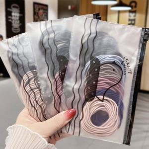 미즈큐즈 /  100개입  기본 고탄력 무팁 얇은 파스텔 블랙 머리끈