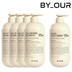 [오직 방송에서만/특대용량] 바이아우어 블랙비어이스트 탈모샴푸 입문패키지 (샴푸 1,017ml x 4 + 트리트먼트 1,000ml)