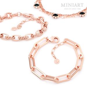 미니아트 14Kgp 로즈골드 체인 팔찌 균일가