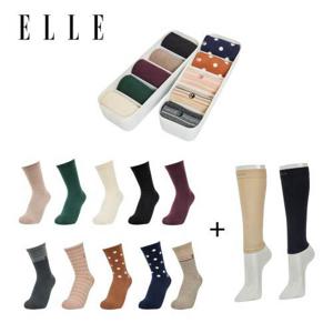 [엘르(ELLE)] 여성 코튼 삭스 10족+압박밴드 2족