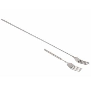 길이 조절 늘어나는 스텐 포크 긴 손잡이 포크 과일 디저트 티포크 실버 K926
