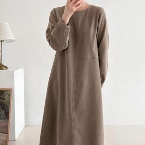 H스타일(OP)피타절개롱원피스 겨울 기모 원피스 OPS 드레스 데일리룩 빅사이즈