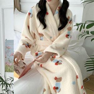 [보리맘]강아지 몽이 극세사 수면 가운 귀여운 롱 로브 잠옷 샤워가운